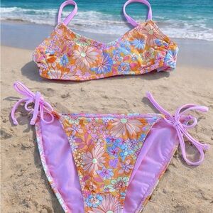 Wild Fable Floral Bikini in Pink and Orange
